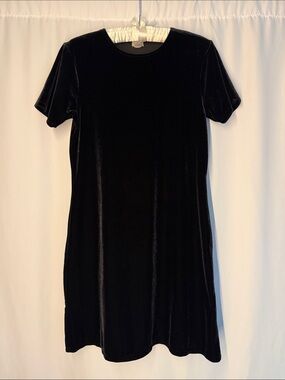 J. Crew Black Velvet Mini Dress